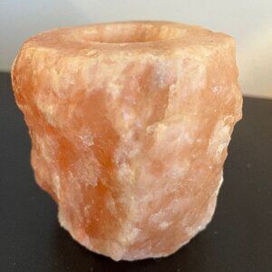 Natural Pink Himalayan Salt Votive/Tea Light Candle Holder - 3-1/2 Inches Tall